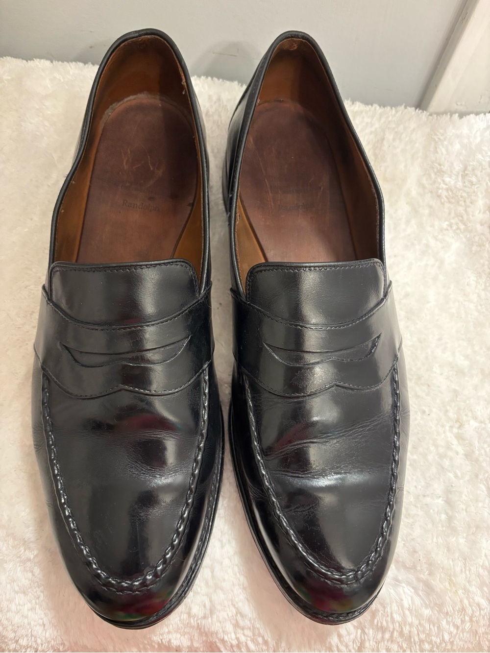 Allen Edmonds Cavanaugh Classic Black Leather Penny Loafers Sz. 14